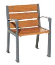 Banc ligne SILAOS acier & bois avec accoudoirs - 6 lames