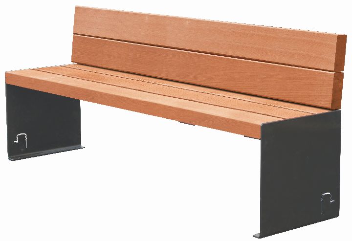 Banc en acier et chêne