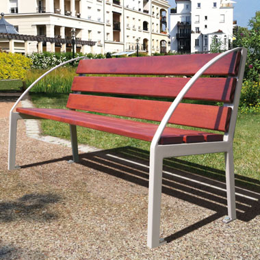 Banc ligne SILAOS acier & bois